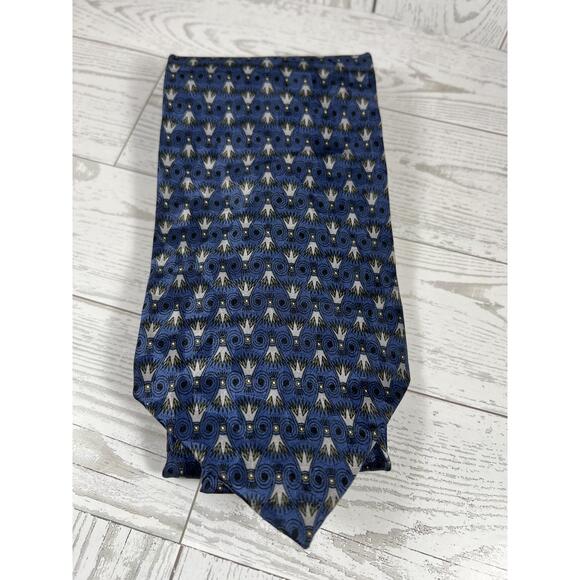 Ron Chereskin 62"x4" Tie Silk Blue Patterned Classic Office Vintage Korea Dapper - Picture 4 of 7